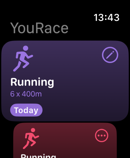 YouRace on the watch: today’s 6 × 400 m session, ready to start